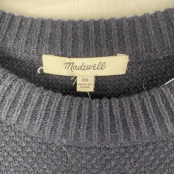 Madewell Blue Patchwork Cable Knit Tunic Sweater - Picture 3 of 5